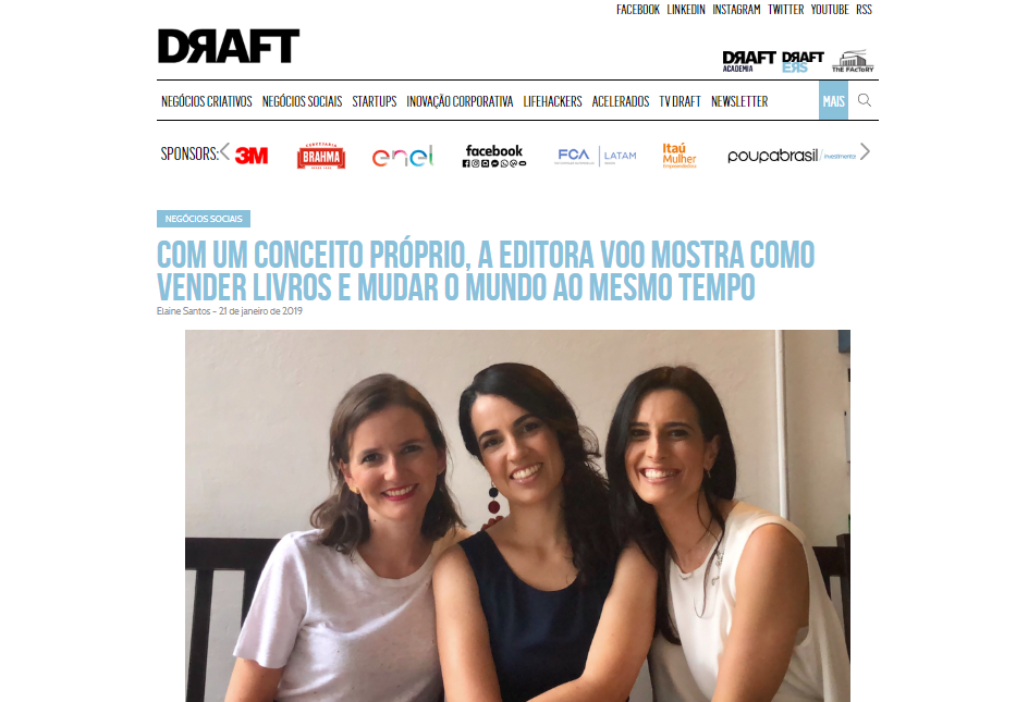 Editora Voo - Editora Voo em destaque no Projeto Draft